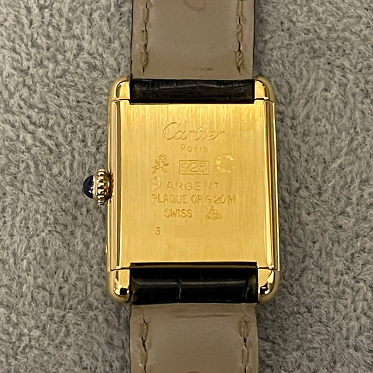 カルティエマストタンクの再メッキ後 裏面