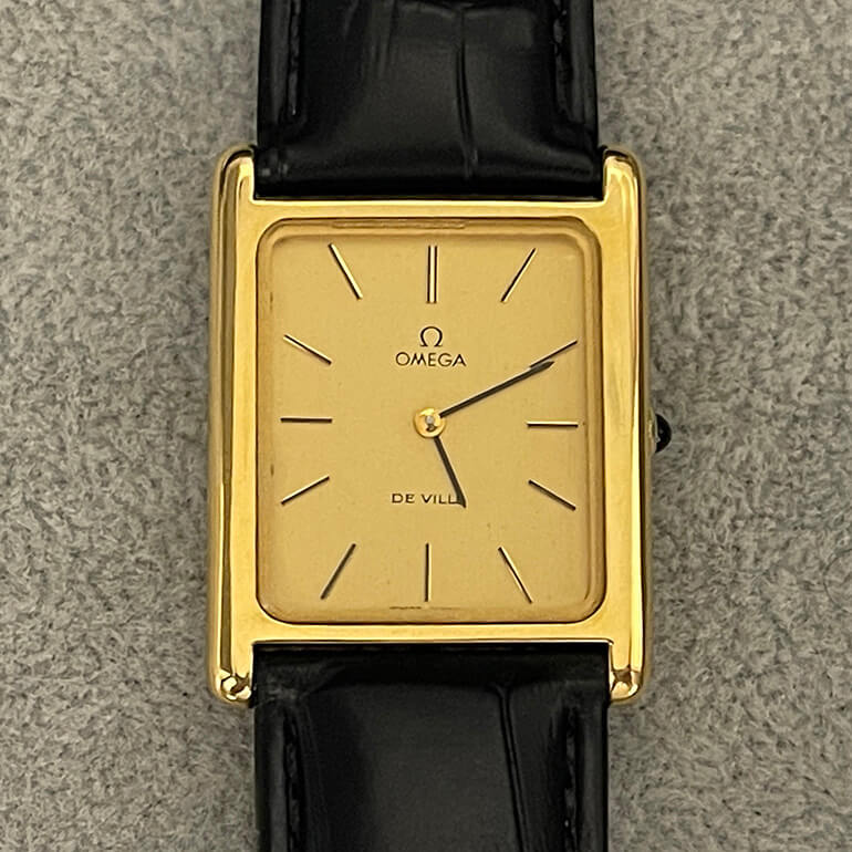 オメガデビルの再メッキ修理後の表面