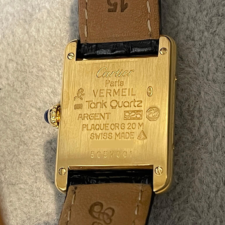 カルティエマストタンクの再メッキ、修理後の裏面