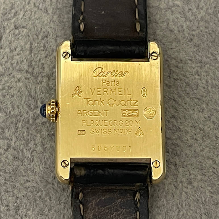カルティエマストタンクの変色取り修理後の裏面