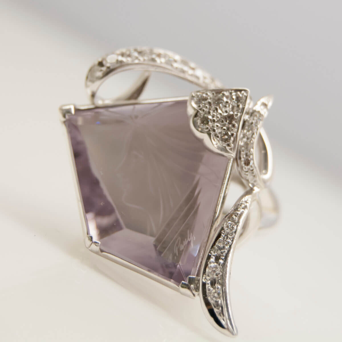 修理後のアメシストの指輪