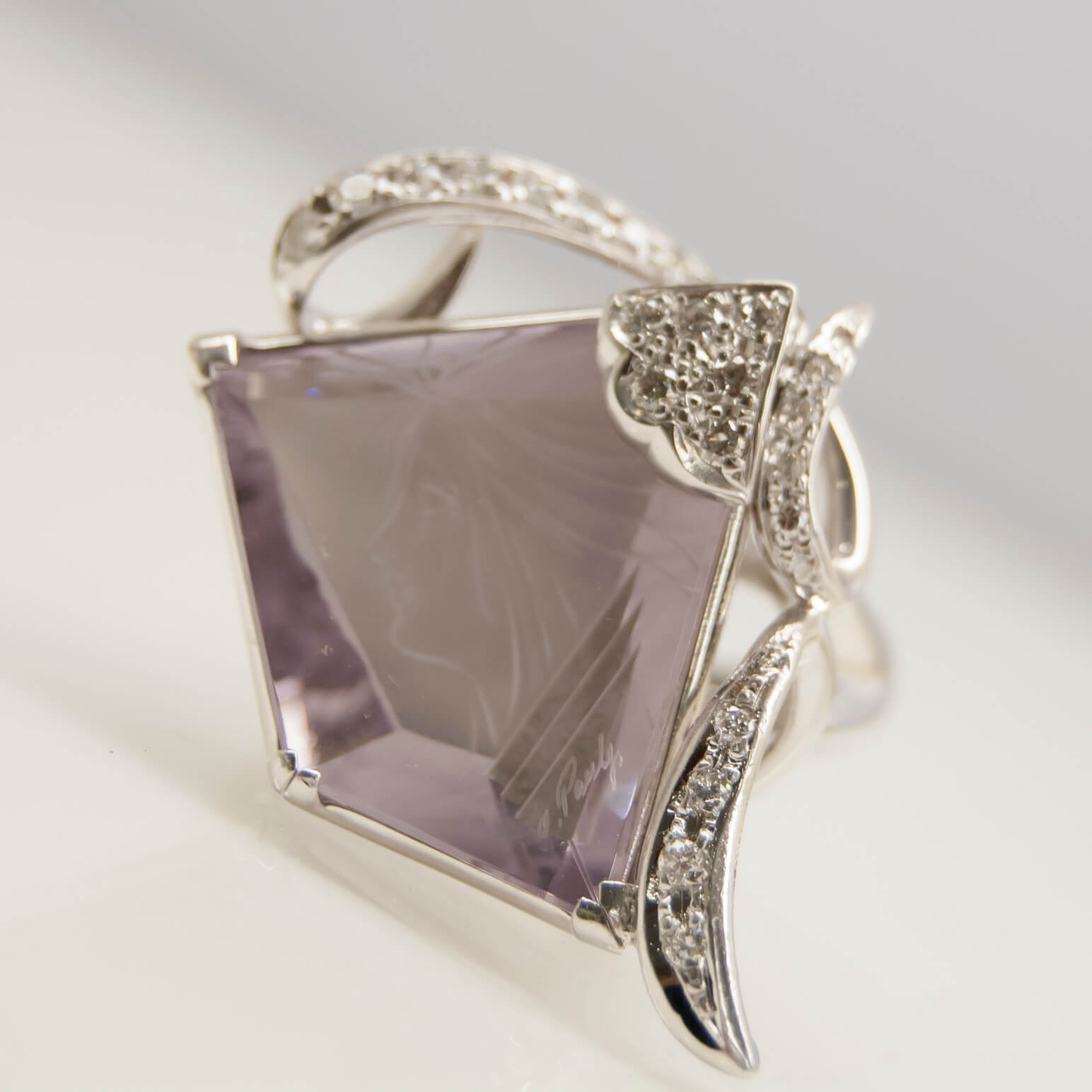 修理後のアメシストの指輪