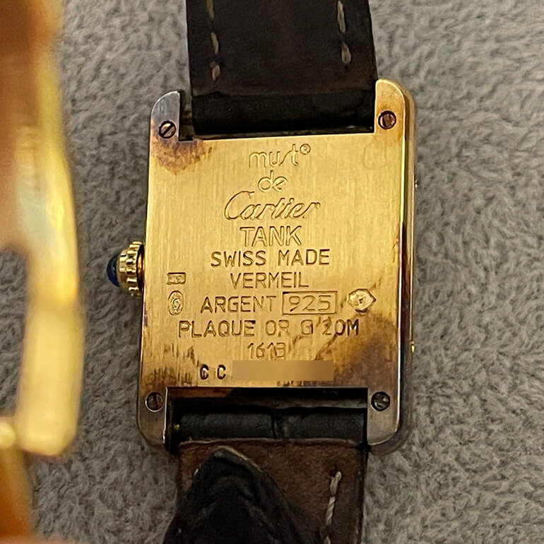 カルティエタンク修理前の表面の写真-2
