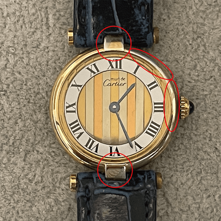 カルティエマストヴァンドームの再メッキ前の表面