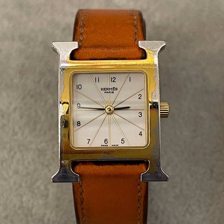 エルメスHウォッチの修理前-表面