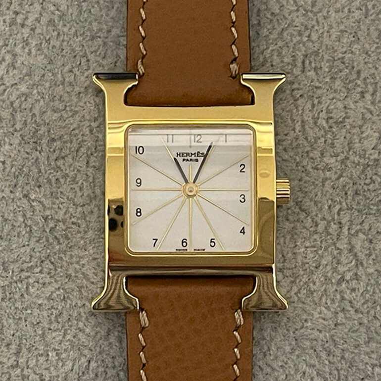 エルメスHウォッチの再メッキ後-表面