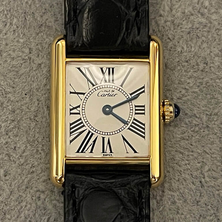 カルティエタンク再メッキ修理後の表面