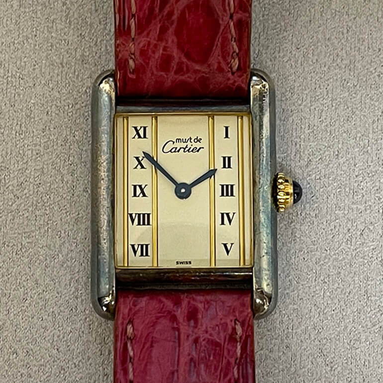 カルティエタンク再メッキ前の写真-1