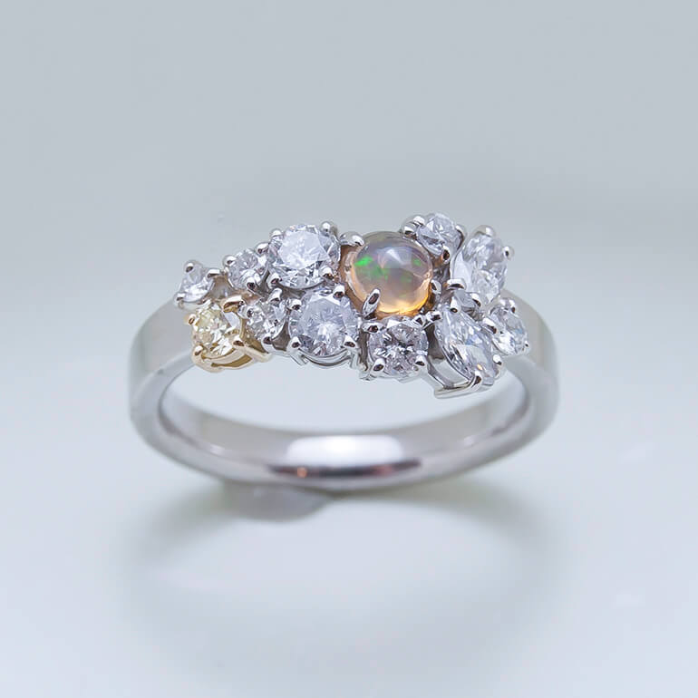 リフォーム後のオパールのリング