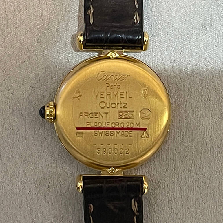 再メッキ後のカルティエマストコリゼの裏面