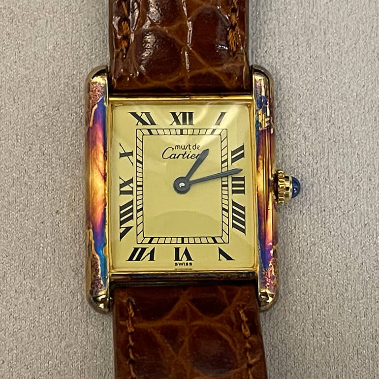 再メッキ前のカルティエタンク-1