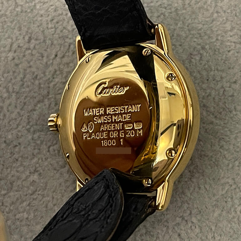 カルティエロンドの再メッキ後の裏面