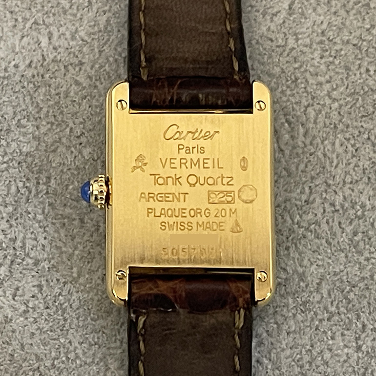 再メッキ後のカルティエタンク-裏面