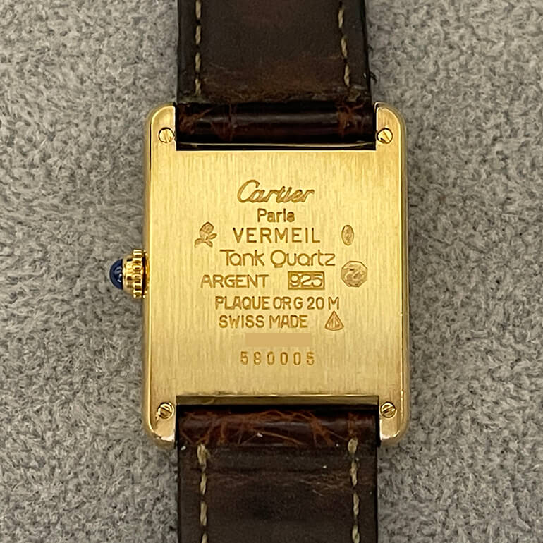 カルティエマストタンクの変色取り修理後の裏面