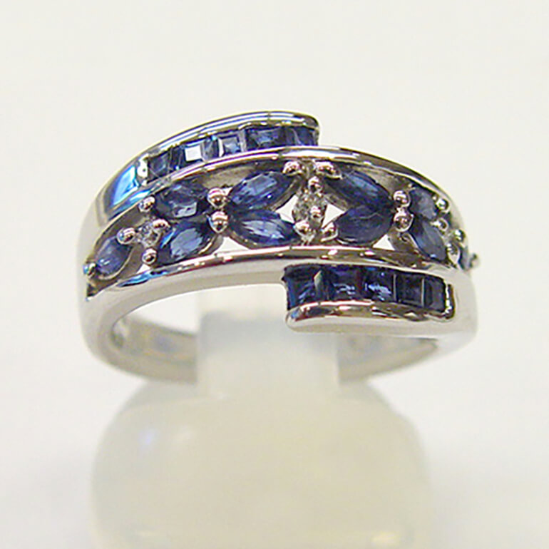 リフォーム後のサファイアのリング-1