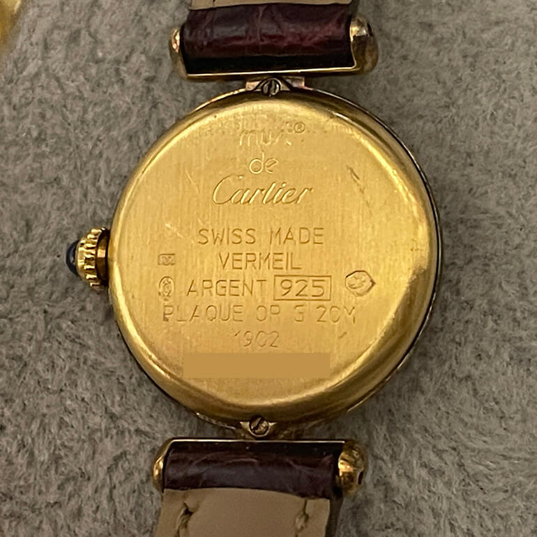 カルティエマストコリゼ修理前の裏面の写真