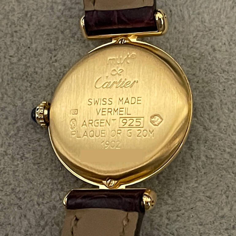 カルティエマストコリゼ修理後の裏面の写真