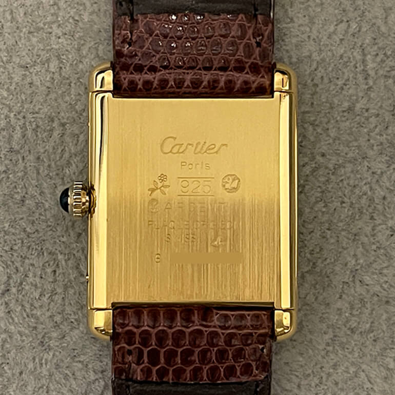 再メッキ後のカルティエタンクの裏面