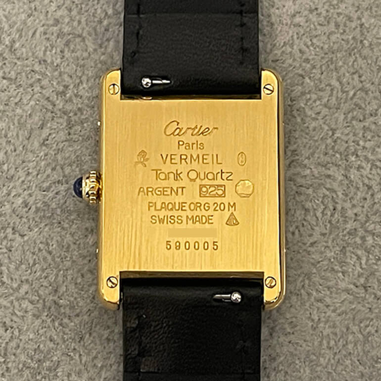 再メッキ後のカルティエタンク-裏面