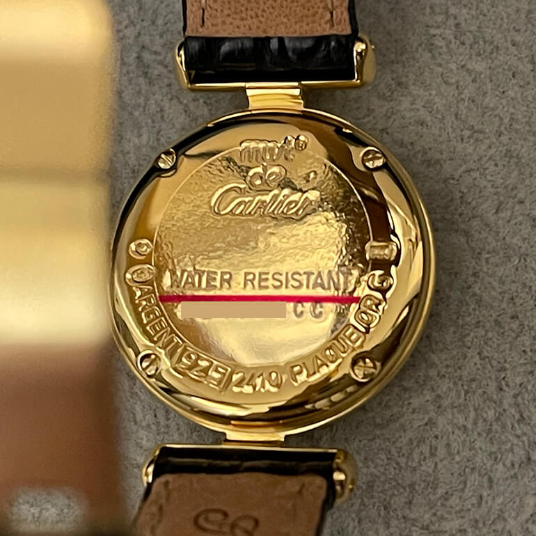 再メッキ後のカルティエマストコリゼの裏面