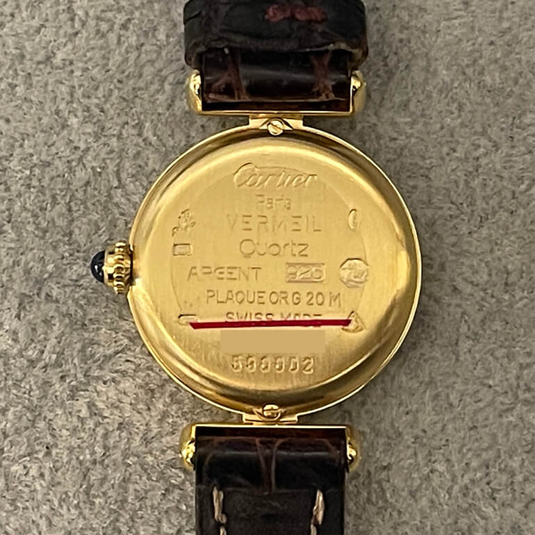 カルティエマストコリゼ修理後の裏面の写真