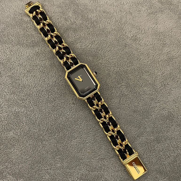 再メッキ、バンドカット、革紐交換したシャネル-2