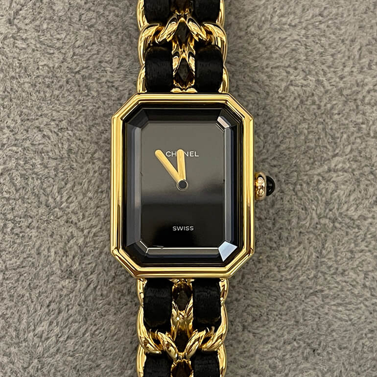 再メッキ、バンドカット、革紐交換したシャネル-1