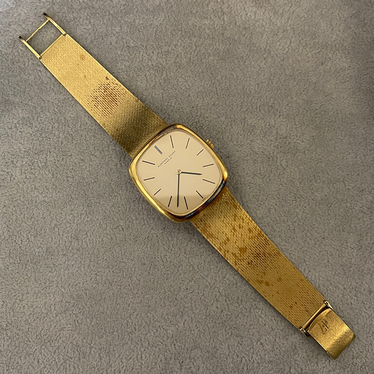 オーディマピゲの変色取り前-1