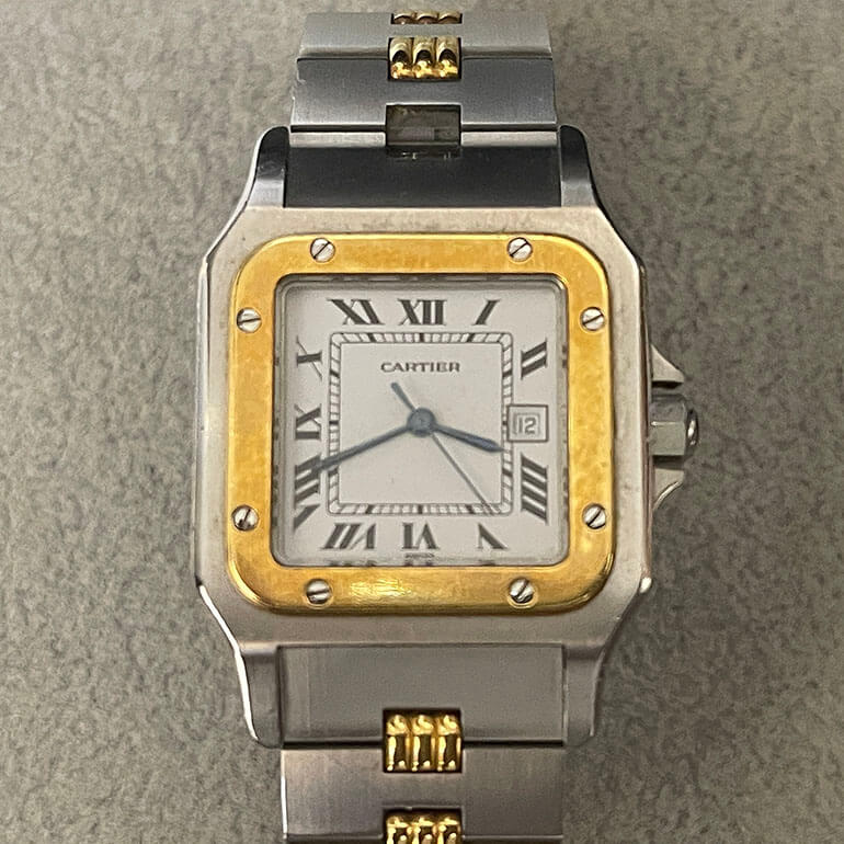 新品仕上げ前のカルティエサントス